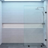 Dellorto - Shower Door Vidrio Templado 90X190 Cm Herraje Negro - Civita