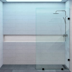 Dellorto - Shower Door Vidrio Templado 90X190 Cm Herraje Negro - Civita
