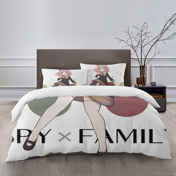 Spy X Family Bedding Sets Bed Cartoon Duvet Cover Lightweight 3 Piece Bet Sets for Kids Boys Girls