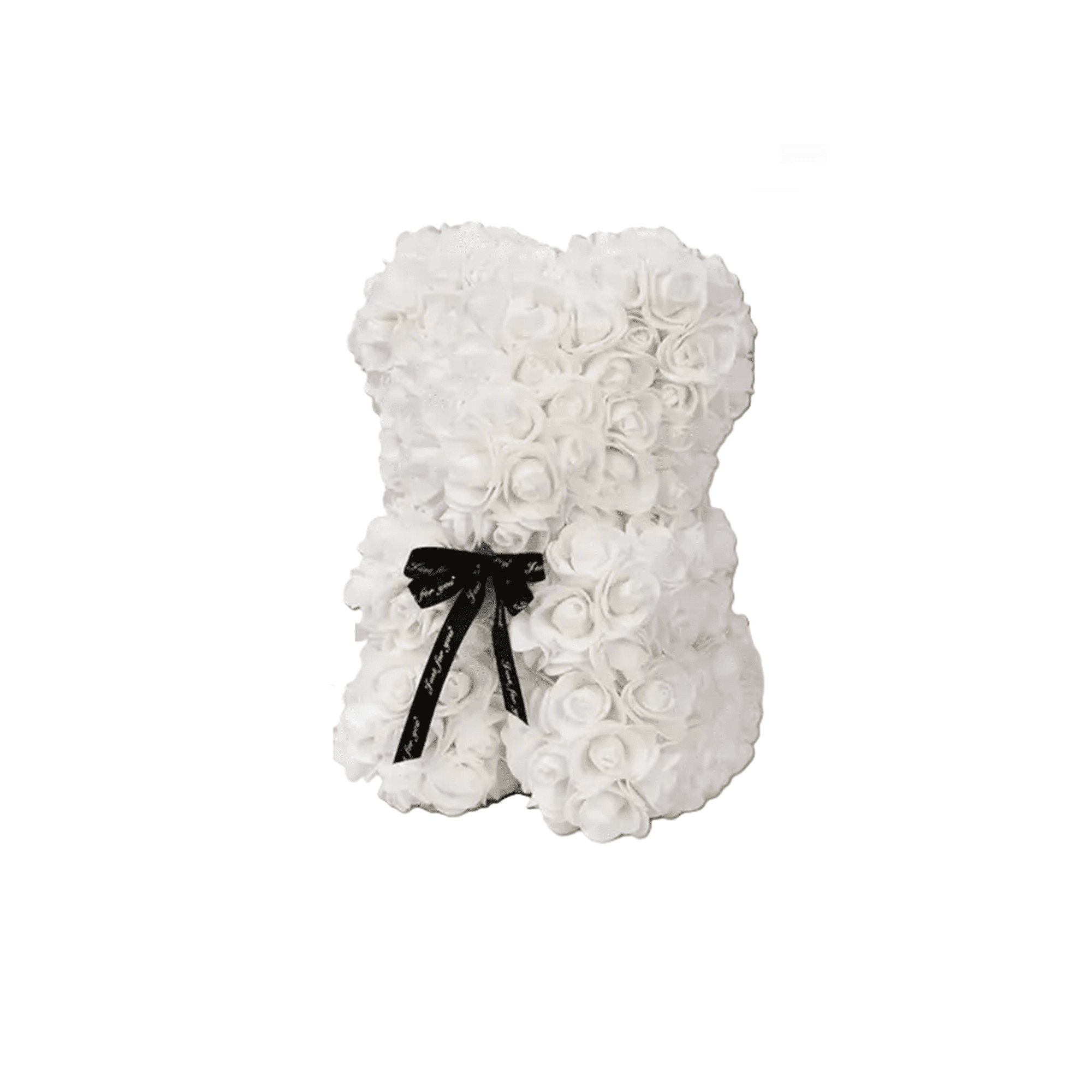Genérico - Oso De Flores Artificiales, Osito De Rosas Blanco