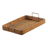 Magideal - Bandeja Para Servir Frutas Tejida A Mano Bandejas Para Cupcakes De Fiesta De Té Decoración Bandejas Para Servir Desayuno Organizador Artesanía Rústica Grande