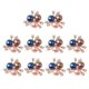 thumbnail image 5 of 10x Flor Rhinestone Cristal Perla Adorno Flatback Botón Multicolor, 5 of 5