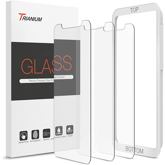 Protector de pantalla de cristal templado de trianio para iPhone 11/XR, paquete de 3