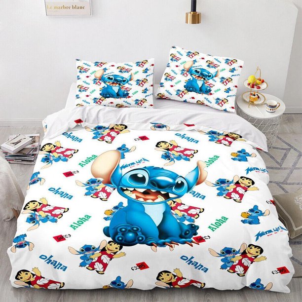 Cute Lilo Stitch Quilt Duvet Cover Set Home Textiles Comforter Cover3-Piece Bedding Set
