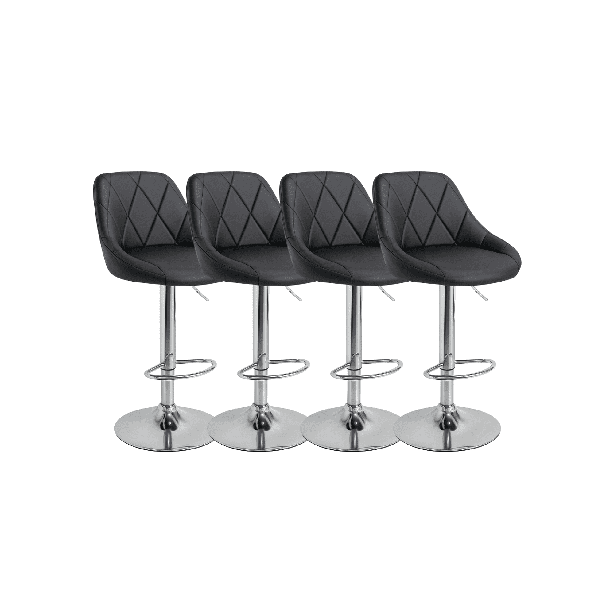Habita2 Chile - Pack 4 Sillas De Bar Ajustables Ecocuero Dani Negro