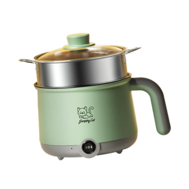 Olla Eléctrica Para Cocinar Al Vapor, Olla Para Cocinar Ramen, Para Arroz Frito, Color Gris Y Verde