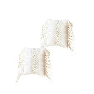 Genérico - Set De 2 Fundas De Cojin Estilo Bohemio 45X45 Cm Blanco 02