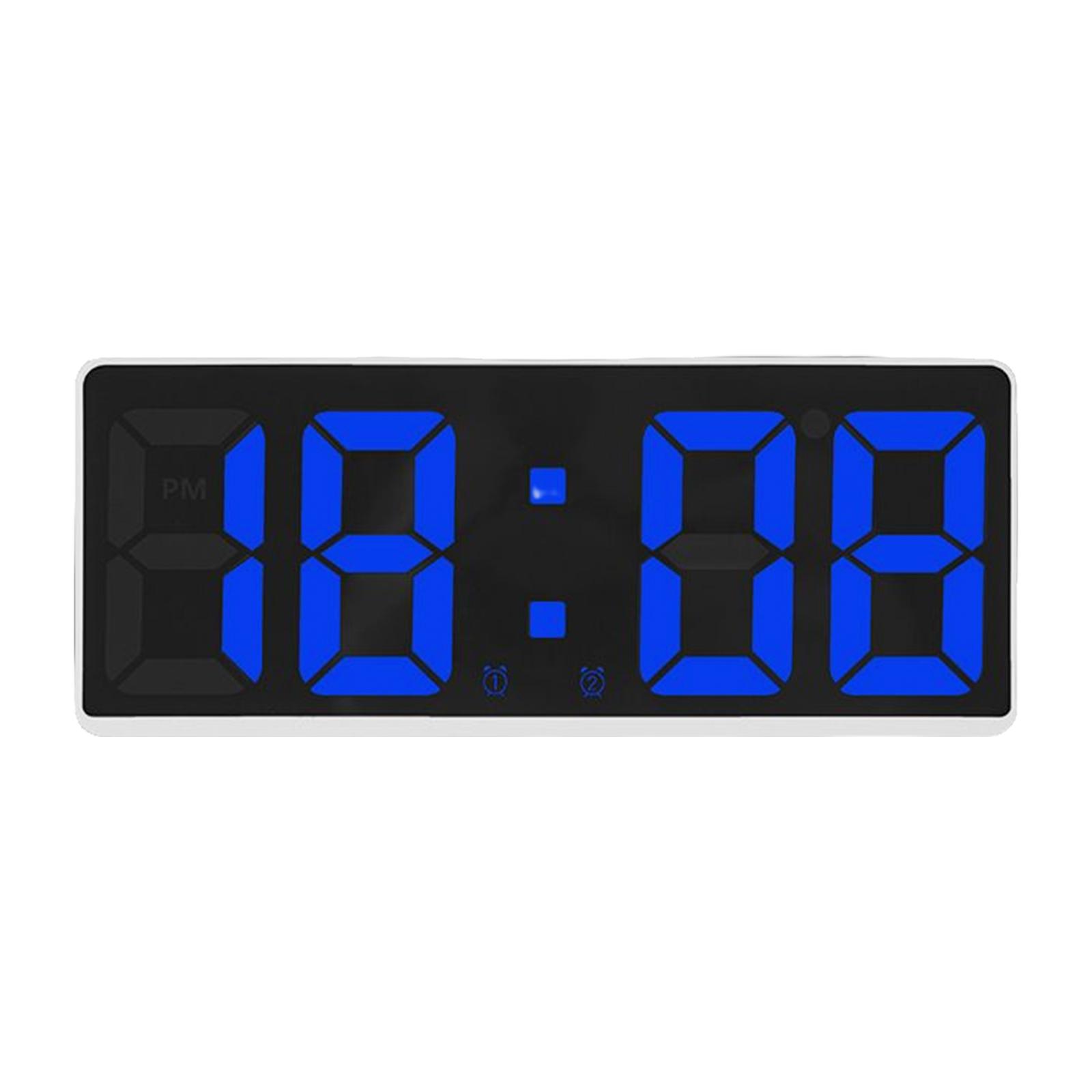 Magideal - Reloj Despertador Eléctrico, 5 Modos De Brillo, Temperatura, Fecha, Función De Repetición, Reloj Digital De Escritorio Para Sala De Estar, Dormitorio, Azul