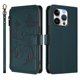 thumbnail image 2 of Funda Cartera Mariposa para [iPhone 14 Pro] con Soporte y Cremallera Verde oscuro, 2 of 6