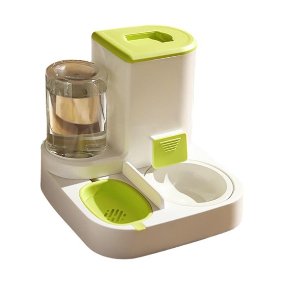 Alimentador Automático Para Mascotas Bebedero De 1 L Alimentador De 2,2 L Limpia Fácilmente Kitty Food Bowl Green