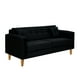 thumbnail image 2 of Sofa New Retro 3c + 2 Pouf Felpa 04 Negro, 2 of 6