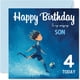 thumbnail image 1 of Tarjeta de cumpleaños Stuff4 para niños, cuarto cumpleaños, fútbol, 14 cm, 1 of 7