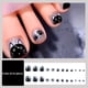 thumbnail image 2 of 24pcs Cute Cat Press On Toe Nails Square Fake Toe Nails Glossy Full Cover Glitter Silver Powder Stick On Nails False Toe Nails With Glue Sticker And Nails File For Women Girls, 2 of 3