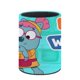thumbnail image 3 of ¡Muévete Wombats!-theme Cylinder Pen Holder Pencil Organizer with Flannel Lining PVC Leather Material Cardboard Base for study work 10*8CM, 3 of 6