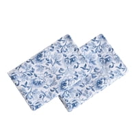 Set De Fundas De Almohada Laura Ashley Lorelei De Satén De Algodón Azul Oscuro