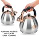 thumbnail image 5 of Tetera Lazneyru 2,8 L con Silbato, Acero Inoxidable para Cocina, 5 of 6
