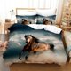 thumbnail image 1 of Running Horse Steed Animal Quilt Duvet Cover Set Soft Children 3-Piece Bedding Set, 1 of 4