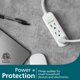 thumbnail image 2 of Cable de extensión Philips de 3 salidas de 2,4 m con protección contra sobretensiones, color blanco, 2 of 6