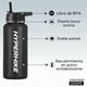 thumbnail image 4 of Pack 2 Termo Acero Inoxidable 1lt Hyperhike + 6 Tapas Negro / Negro, 4 of 7