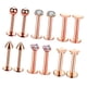 thumbnail image 1 of 16G Barra de labios de acero Labret Anillos de labios Tragus Stud Joyería piercing de oro rosa, 1 of 3