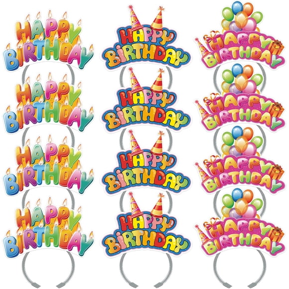 Set De 12 Vinchas De Fiesta Feliz Cumpleaños