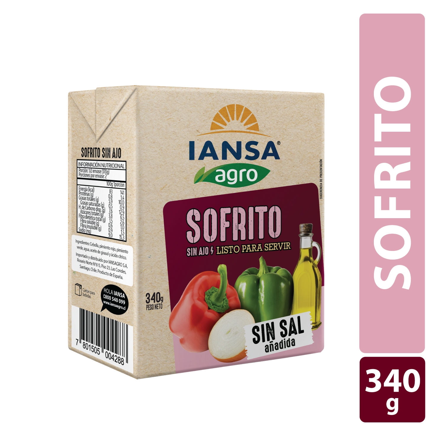Sofrito Sin Ajo Listo 340 g Iansa Agro