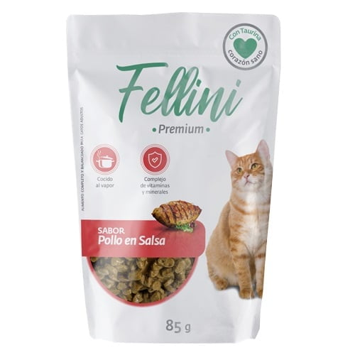 Alimento Pouch Fellini Sabor Pollo En Salsa Pouch 85gr