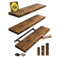 Estantes Flotantes Bayka De Madera Rústica Montados En La Pared De 22.5 Pulgadas