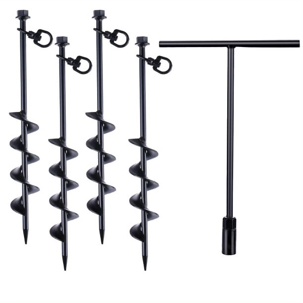 5pcs Ground Anchors, Heavy Duty Tent Stakes For Swing, Ground Anchors Screw Anchors For Trampoline Camping Tent Canopy Carport Sheds