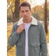 thumbnail image 5 of Abrigo de Pana con Forro de Felpa Grueso y Bolsillos Laterales para Hombre INSPIRE CHIC, Gris L, 5 of 6