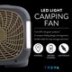 thumbnail image 3 of Ventilador portátil O2COOL Treva de 25 cm con luces LED y batería de 2 velocidades, 3 of 8