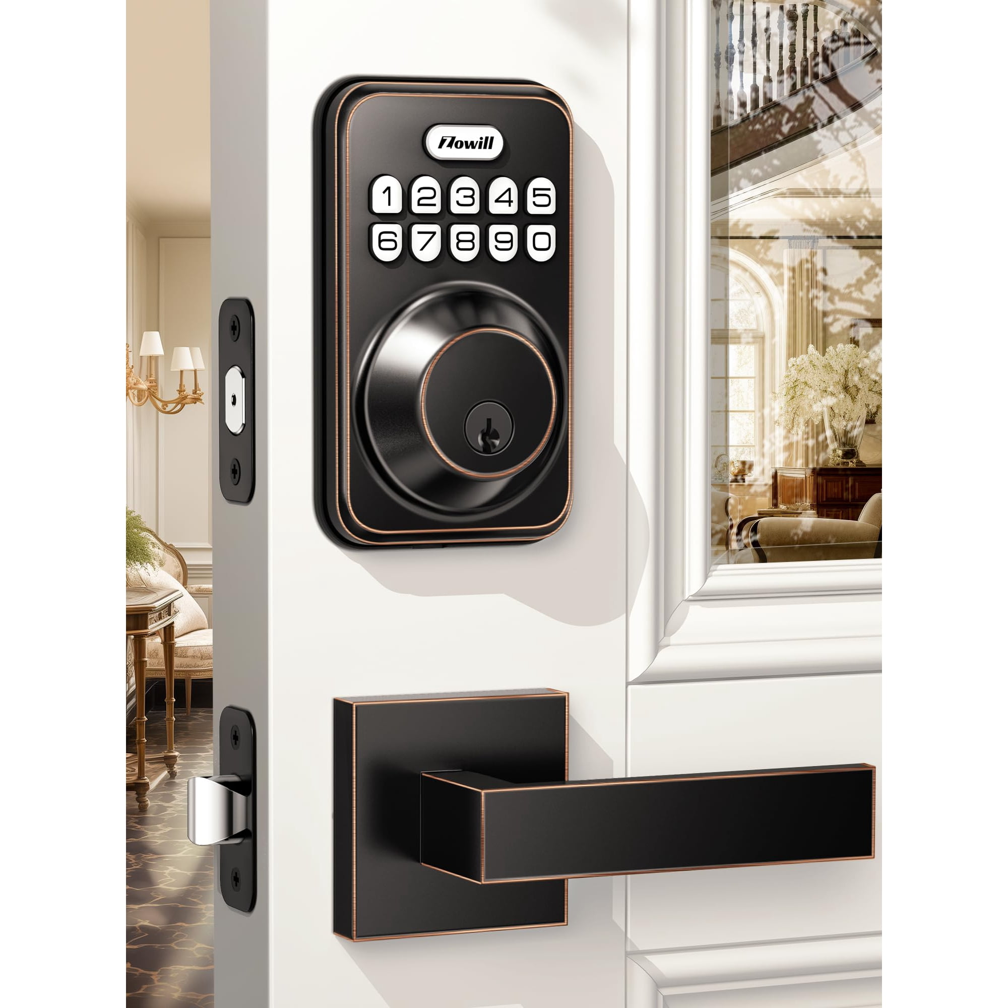 Cerradura De Puerta De Entrada Sin Llave Zowill Con Teclado Electrónico Deadbolt