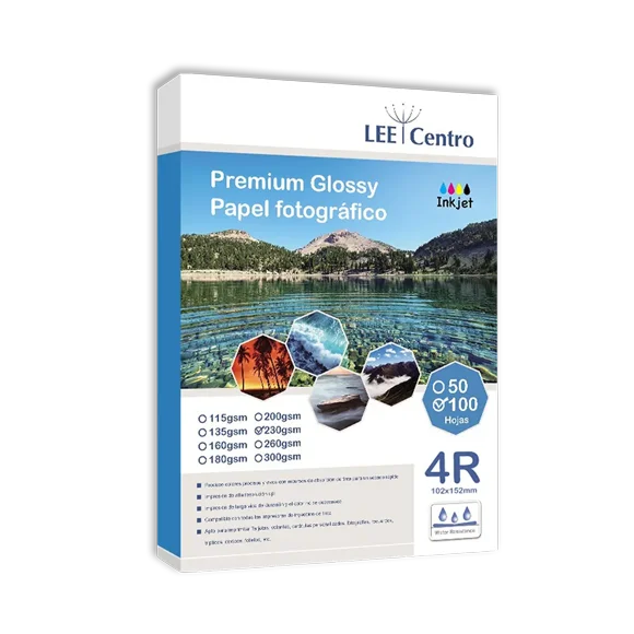 Papel Fotográfico Glossy 4R (10x15 cm) 230 gr 100 Hojas