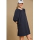 thumbnail image 5 of Saronite Vestido Corto Casual de Punto de Algodón Suave con Cuello Redondo y Manga Corta en Tejido Francés Liso, Bolsillos Laterales Dobles, Azul Marino (para Mujer), 5 of 5