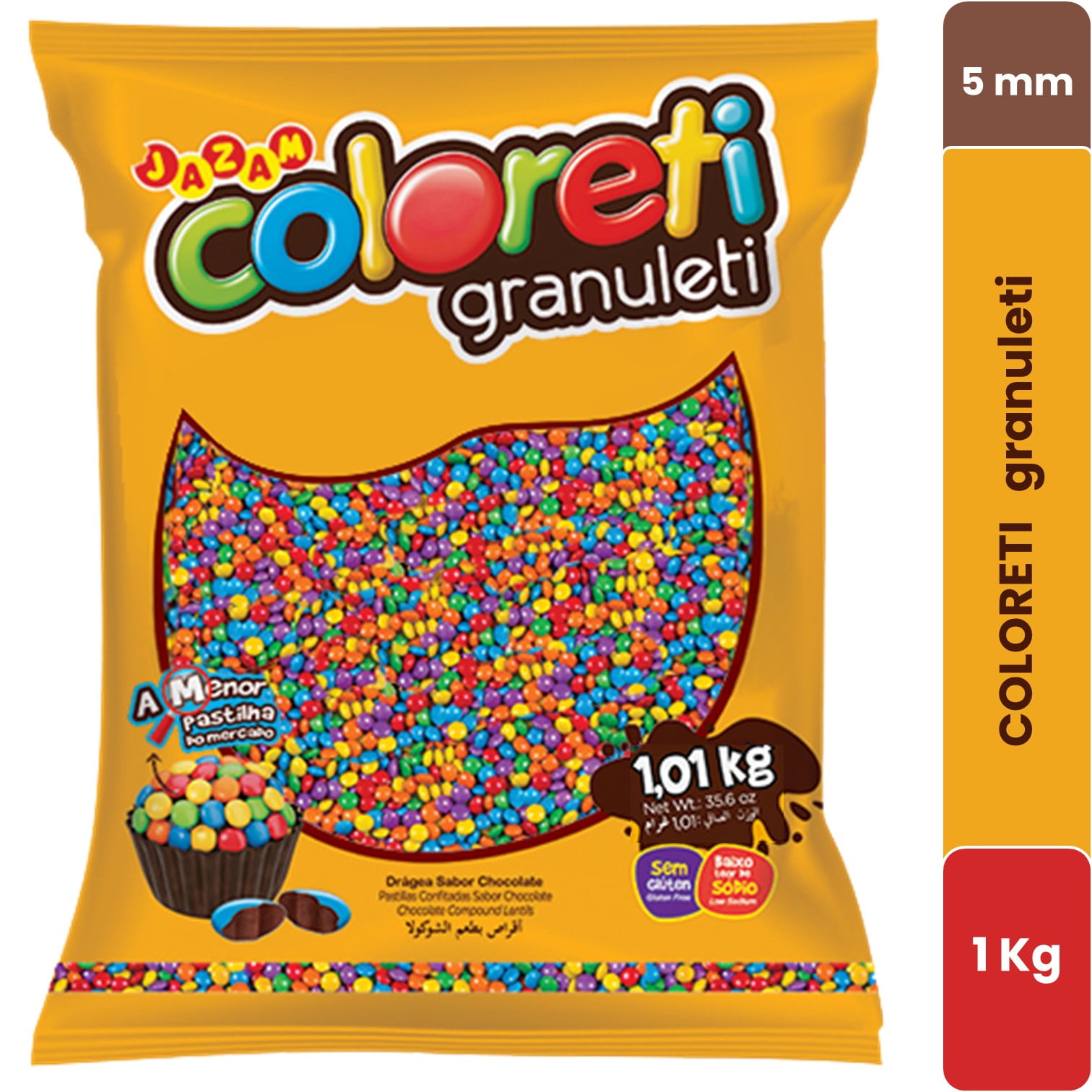 Bolsa Coloreti Granuleti Jazam Chocolate 1 Kg, Kilo. Chubi