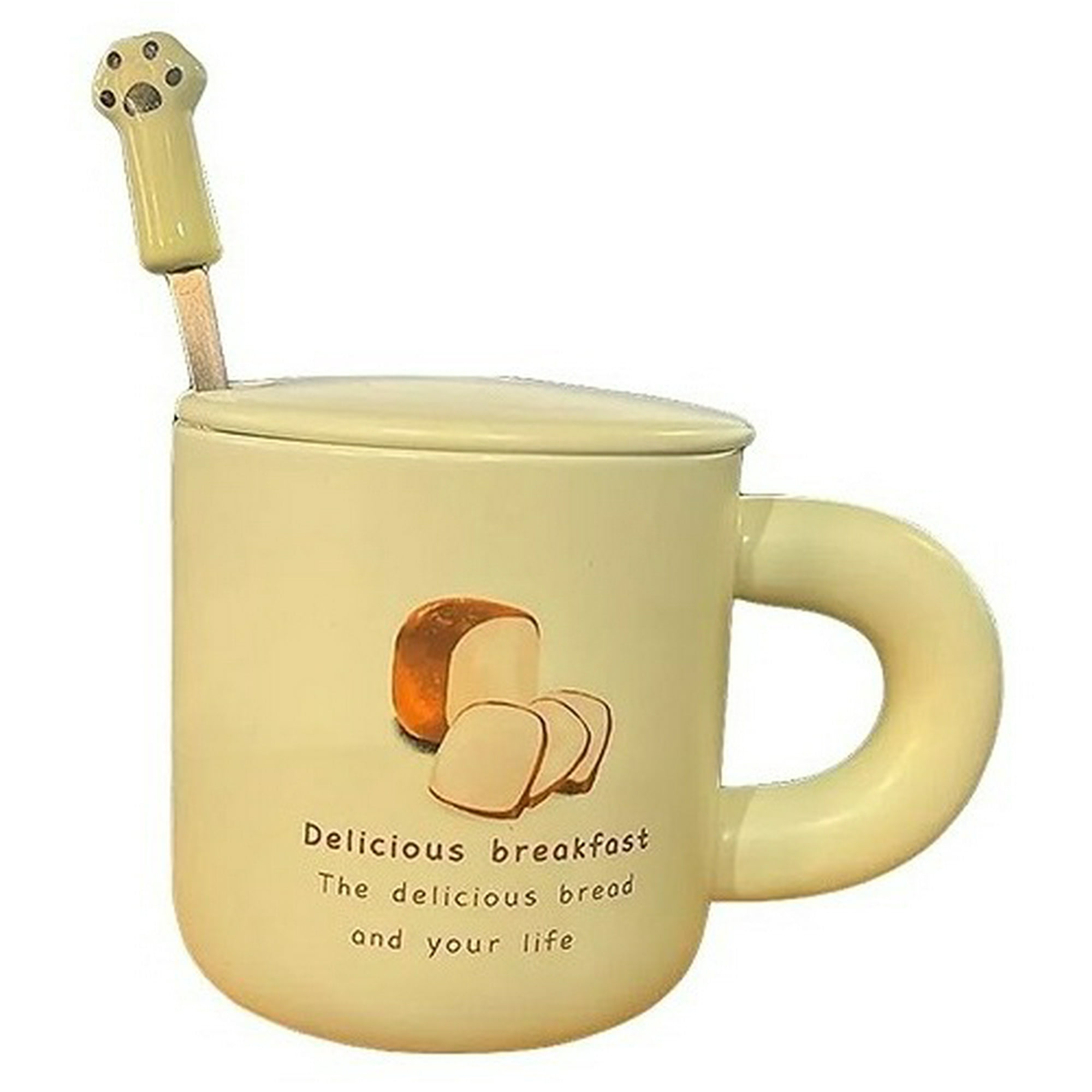 Genérico - Taza Cafe Ceramica Cuchara Diseño Desayuno Delicioso 400ml
