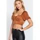 thumbnail image 4 of Top Corto De Satén Fruncido Con Escote Halter, 4 of 5