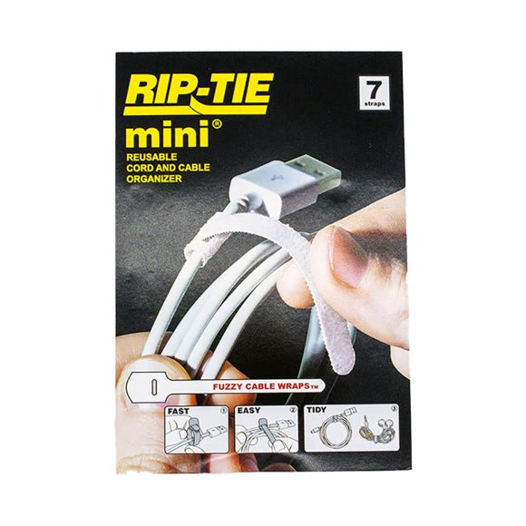 Brida de Cable Rip-Tie 0,6 cm x 8,9 cm Pack de 7 unidades Blanco