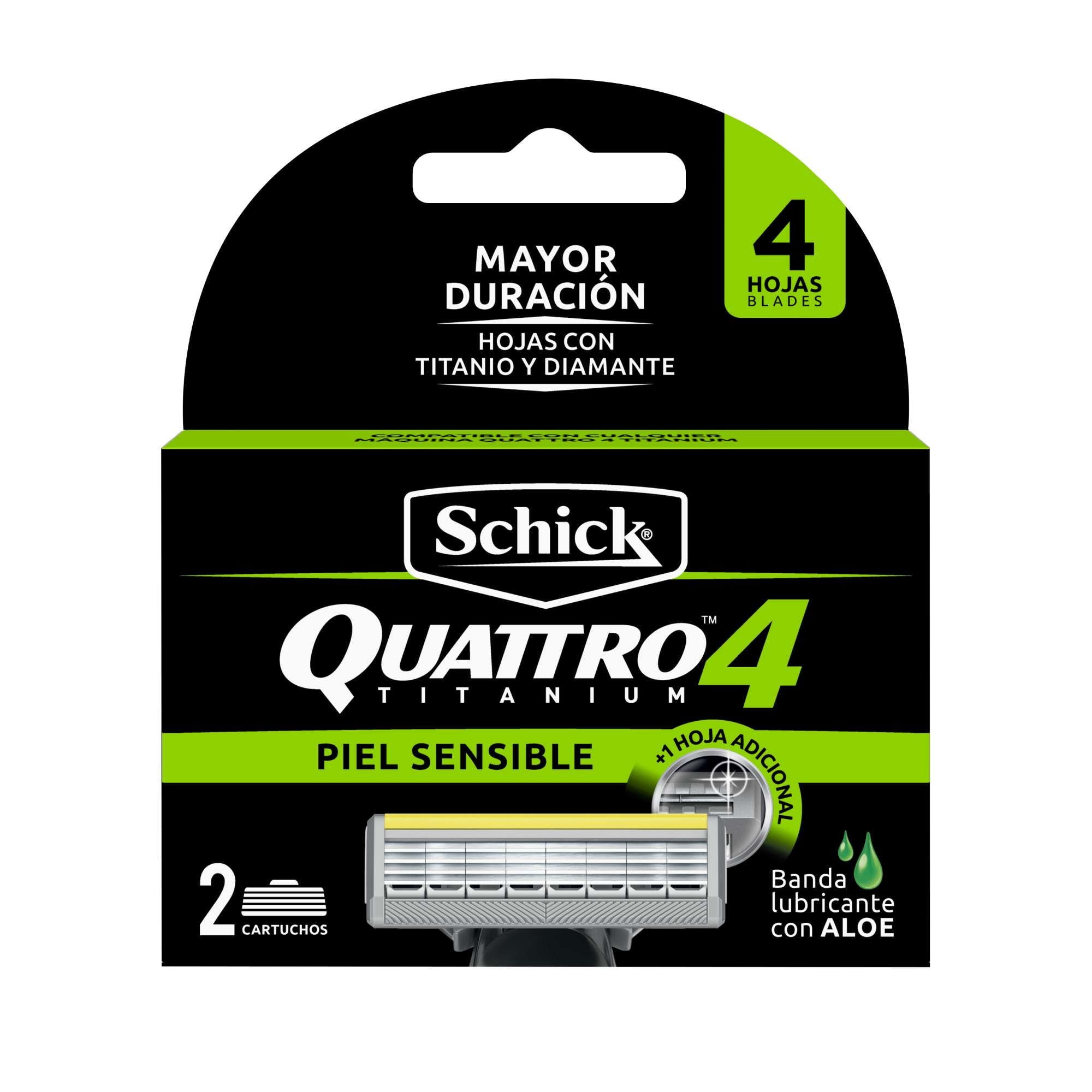 Repuesto Máquina De Afeitar Quattro Piel Sensible 2 Un Schick