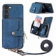 thumbnail image 1 of Funda Tipo Cartera con Correa Cruzada para Samsung Galaxy S23 Plus Protección Contra Golpes Azul, 1 of 6