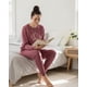 thumbnail image 2 of Pijama Franela Mujer Estampado Flor de Loto Burdeo terracota L, 2 of 8