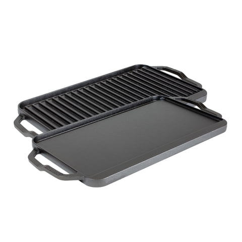 Quemador Doble Reversible De Hierro Fundido Grillgriddle Lodge De 19.5 X 10 Pulgadas