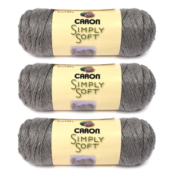 Hilo Caron Simply Soft Heather Gris Suave Paquete de 3