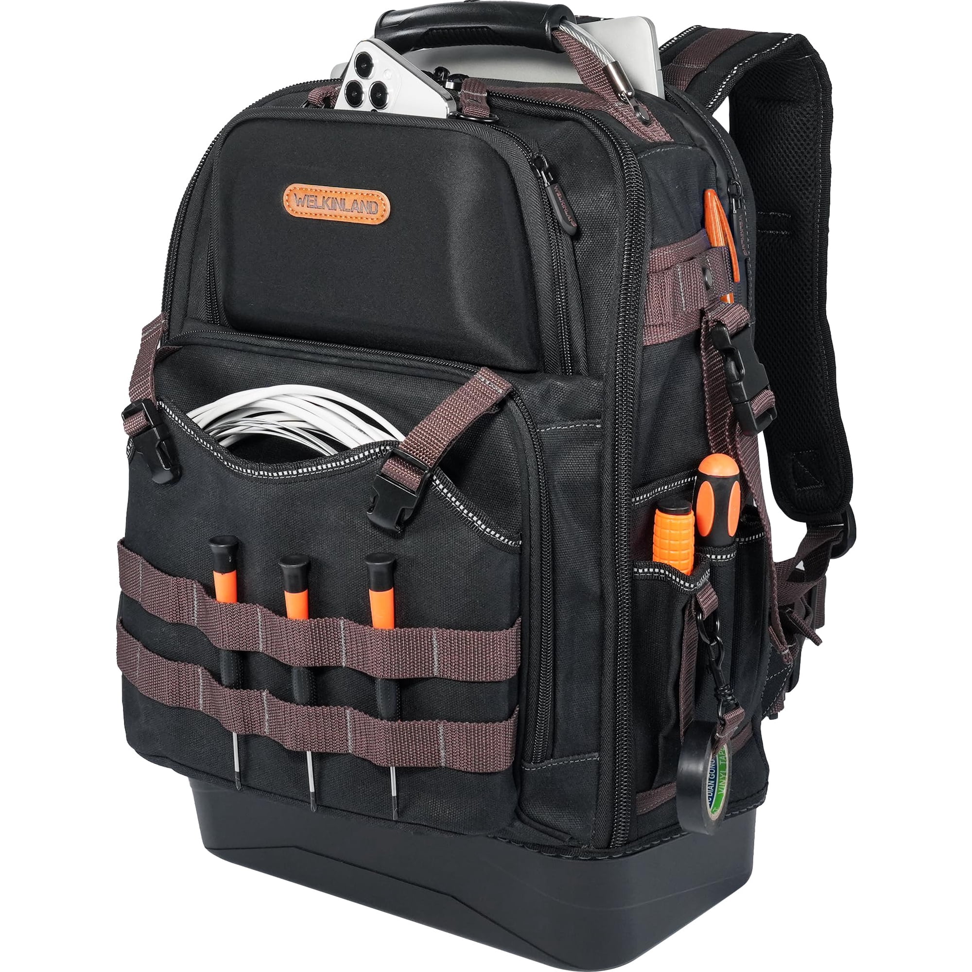 Mochila Para Herramientas Welkinland De 76 Bolsillos, 45 L, Con Base Rígida
