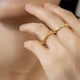 thumbnail image 5 of Anillos de Boda Delicados de Oro para Mujer con Acabado Cepillado Anillos de Plata Esterlina S925 Corte Redondo Anillo Blanco/dorado Anillos de Eternidad con Circonia Cúbica Anillos de Promesa para, 5 of 7