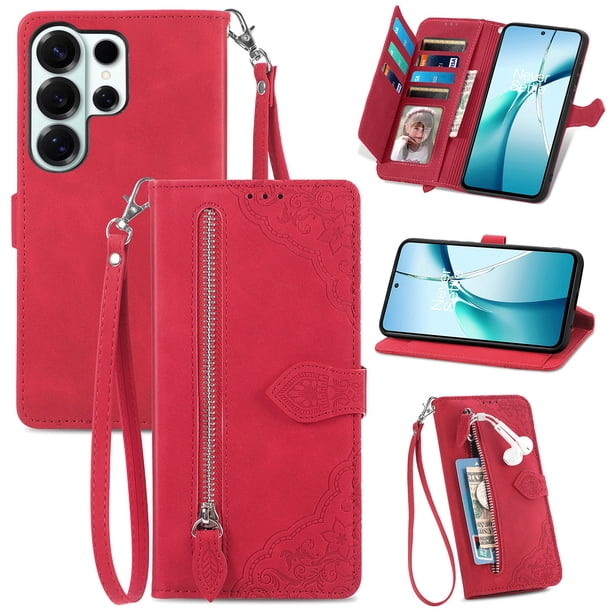 Funda FOXDOCK Cartera Piel Samsung Galaxy S26 Ultra – Antirrobo RFID, Antigolpes – rojo
