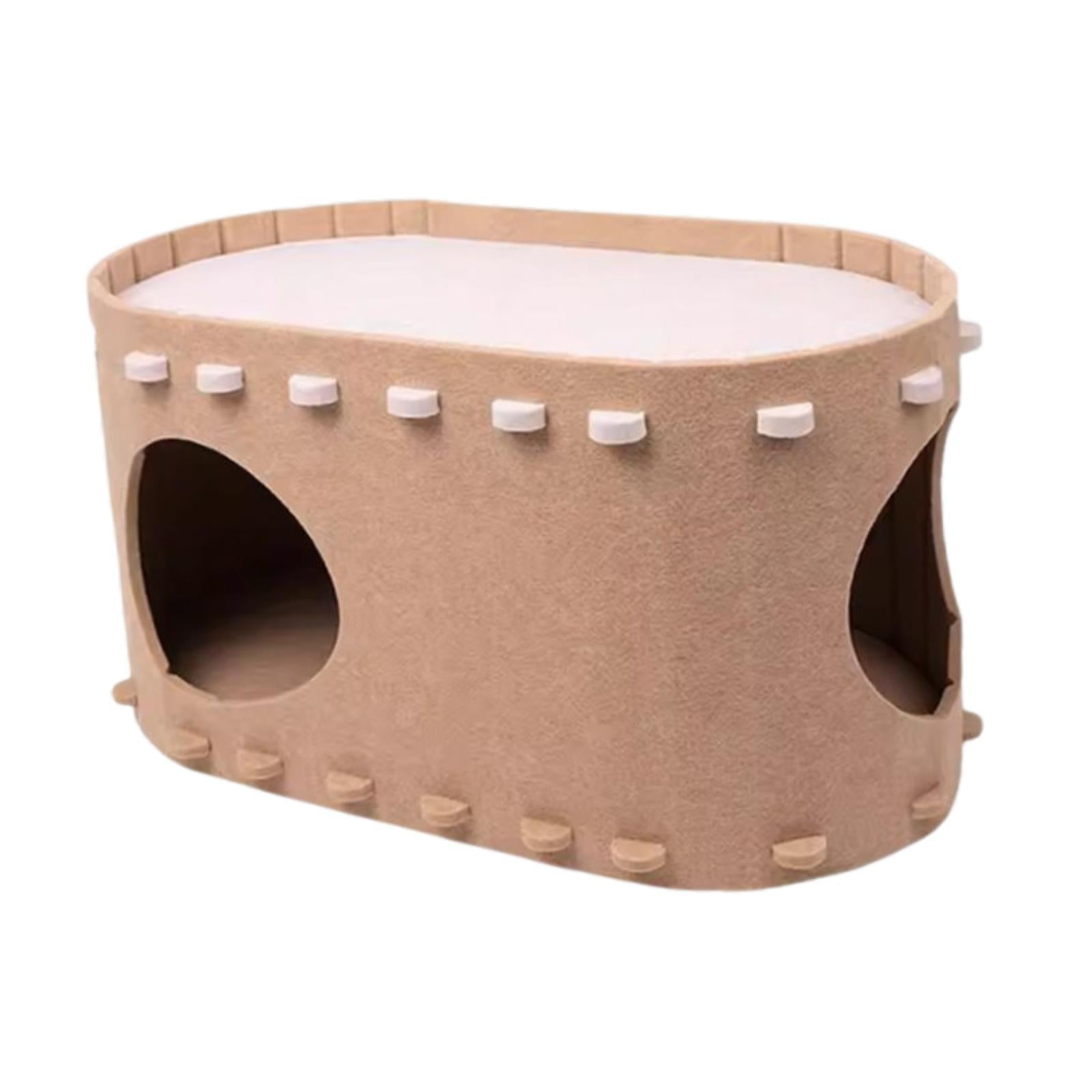 Magideal - Casa Para Gatos, Tienda De Campaña Tipo Túnel Para Gatos, Mueble Para Gatos Resistente A Arañazos, Cama Cueva Para Gatos Para Jugar En Interiores Y Ex Caqui