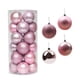 thumbnail image 2 of 24 bolas de Navidad decorativas, bolas colgantes, bolas de 6 cm con cordón, decoraciones para árboles de Navidad para fiestas, festivales, decoración , Rosado, 2 of 4