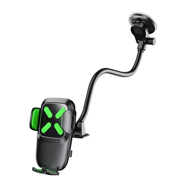 Soporte para teléfono para automóvil Soporte para teléfono móvil Accesorios para automóvil Rotación de 360 grados Soporte automático Ventosa Tablero Verde B