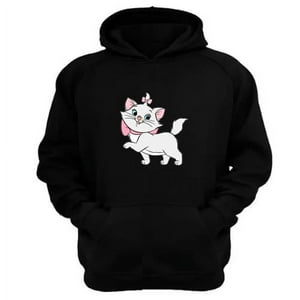 Genérico - Poleron Canguro Gatos Aristócratas Negro Talla M Unisex